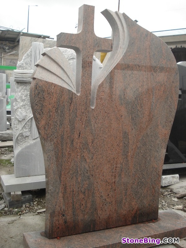 Cross Carving Granite Gravestone