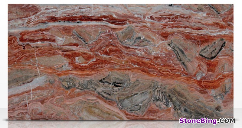 Arabescato Orobico Rosso Marble Slab