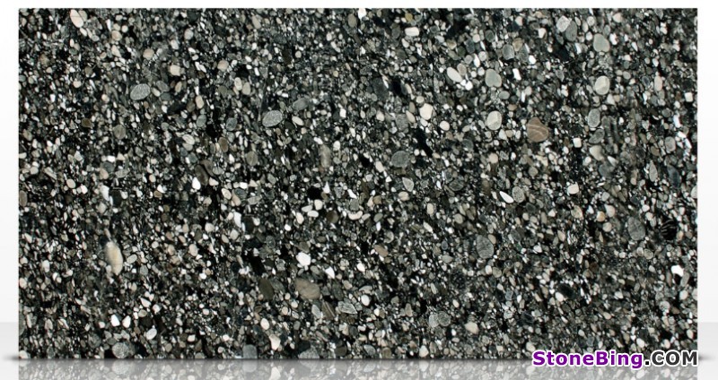 Black Mosaic Granite Slab