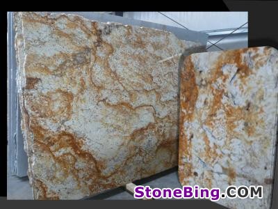 Golden Silver Granite Slab