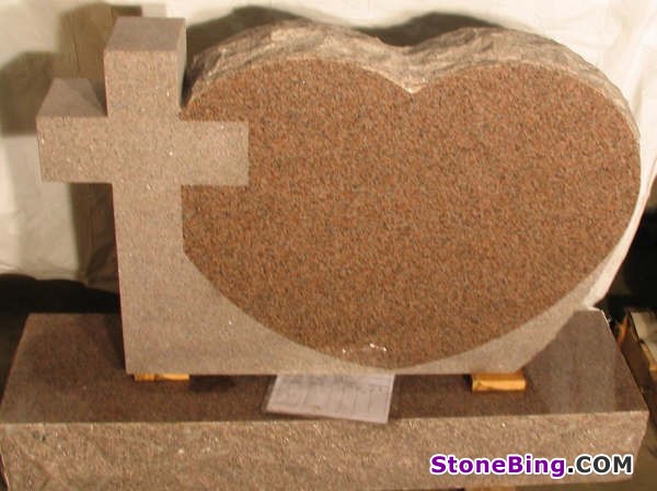 China Pink Heart Headstone MWHOA-01