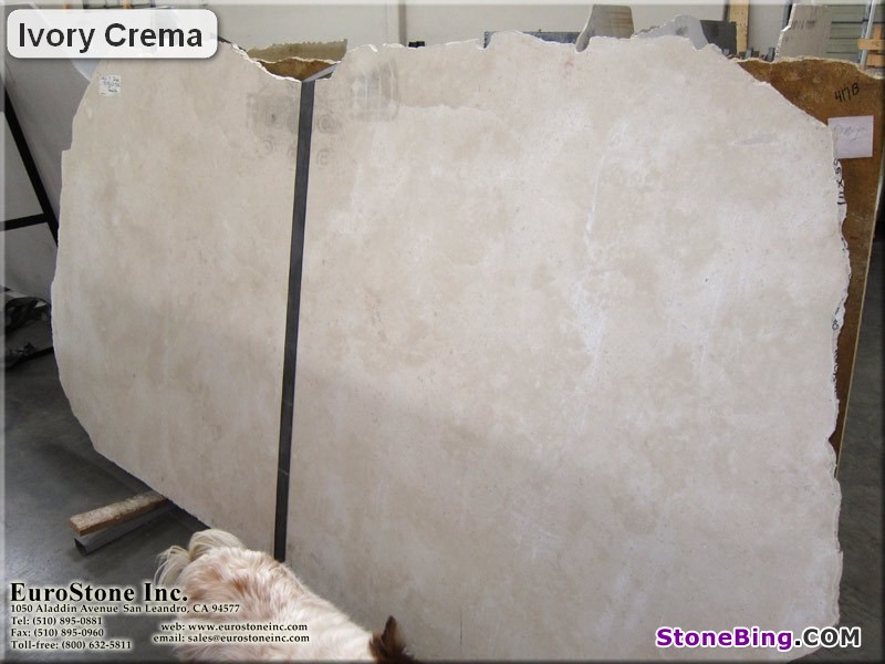 Ivory Crema Travertine Slab