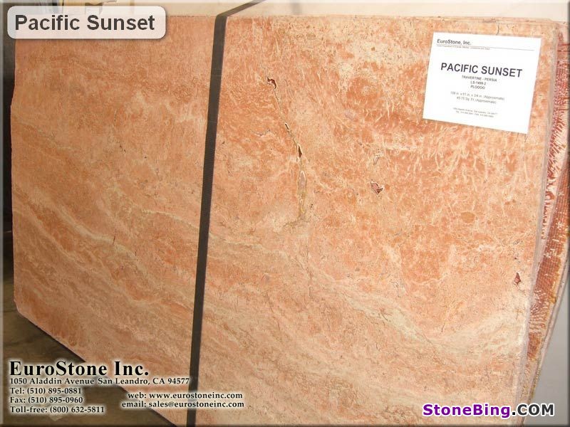 Pacific Sunset Travertine Slab