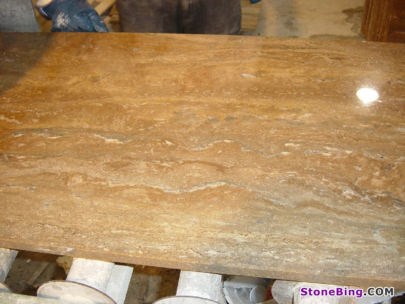 Noce Orange Travertine Slab