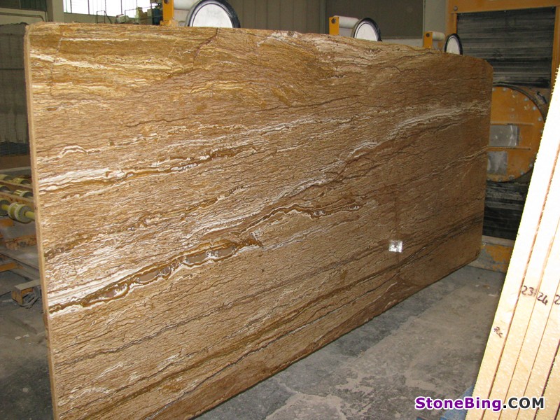 Walnut Orange Travertine Slab