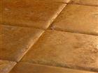 Cross-cut red travertine pillow edge